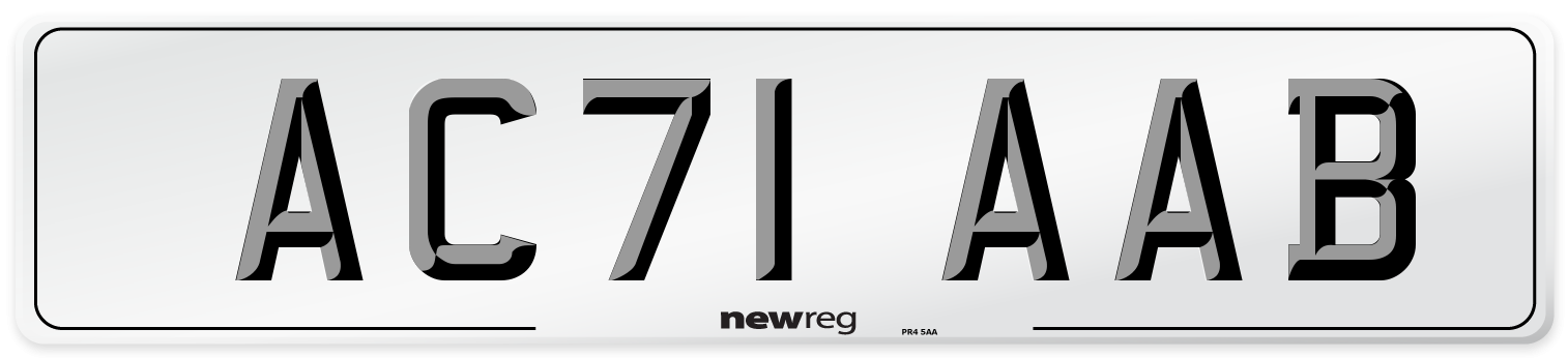 AC71 AAB Number Plate from New Reg